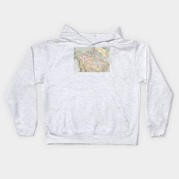 Vintage Map of Canada (1892) Kids Hoodie by Bravuramedia